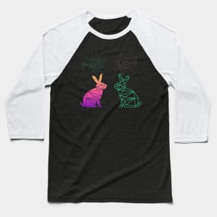 Geometric Bunny Colorful Abstract Retro Design Baseball T-Shirt